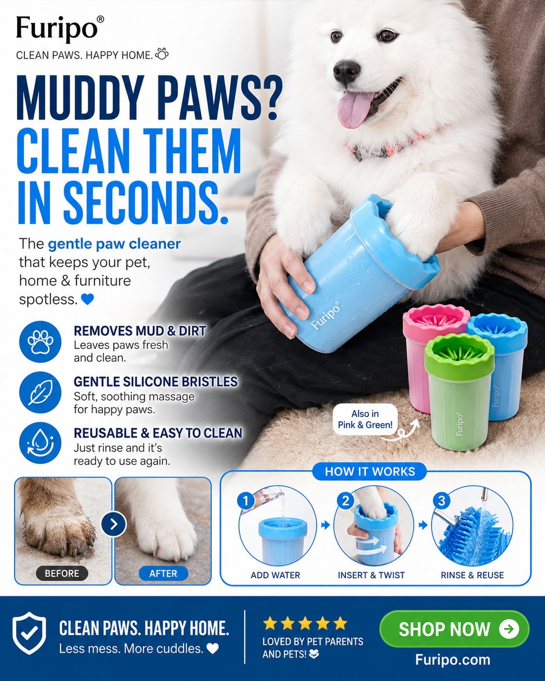 Mud-Free Paw Cleaner Kit