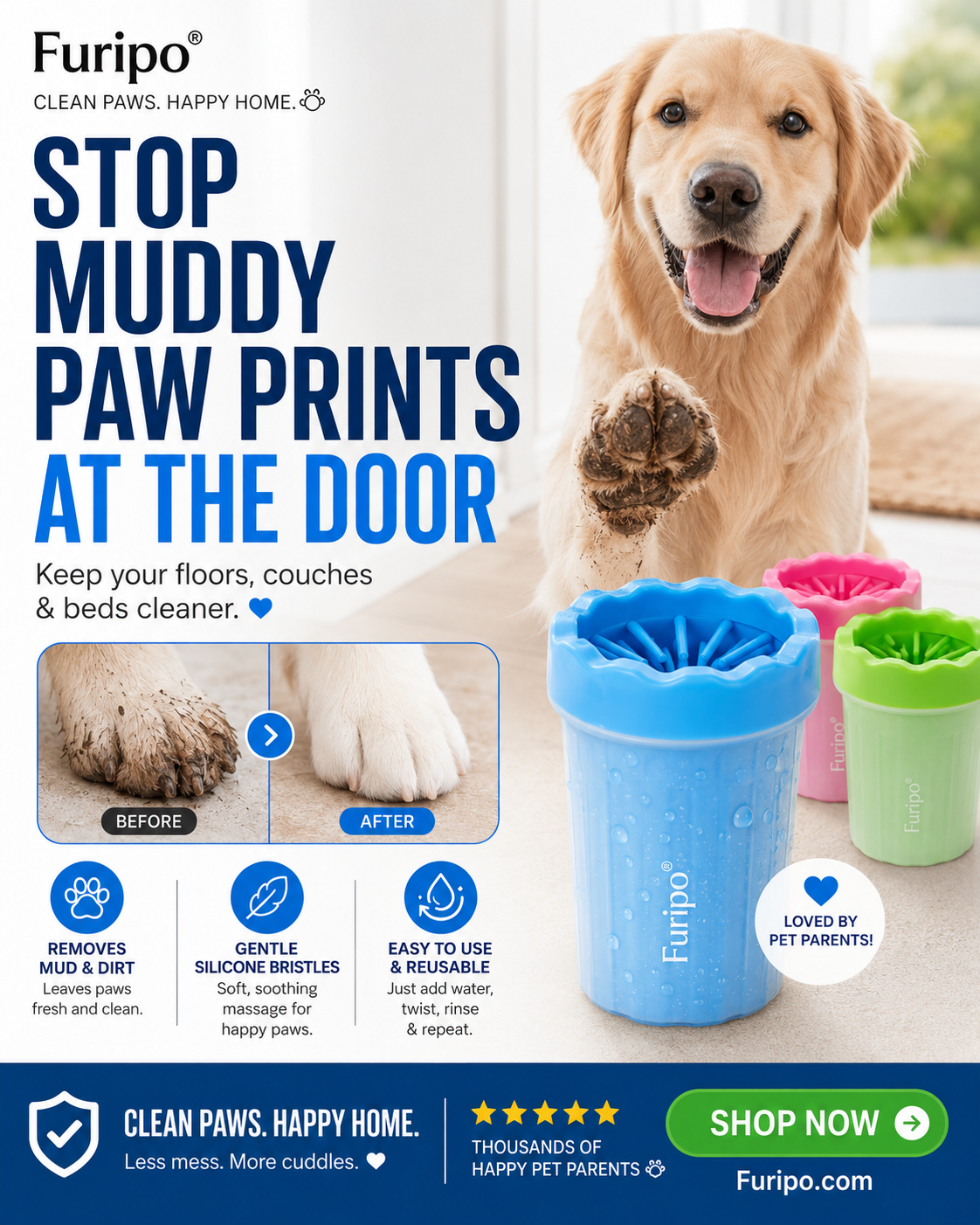 Mud-Free Paw Cleaner Kit
