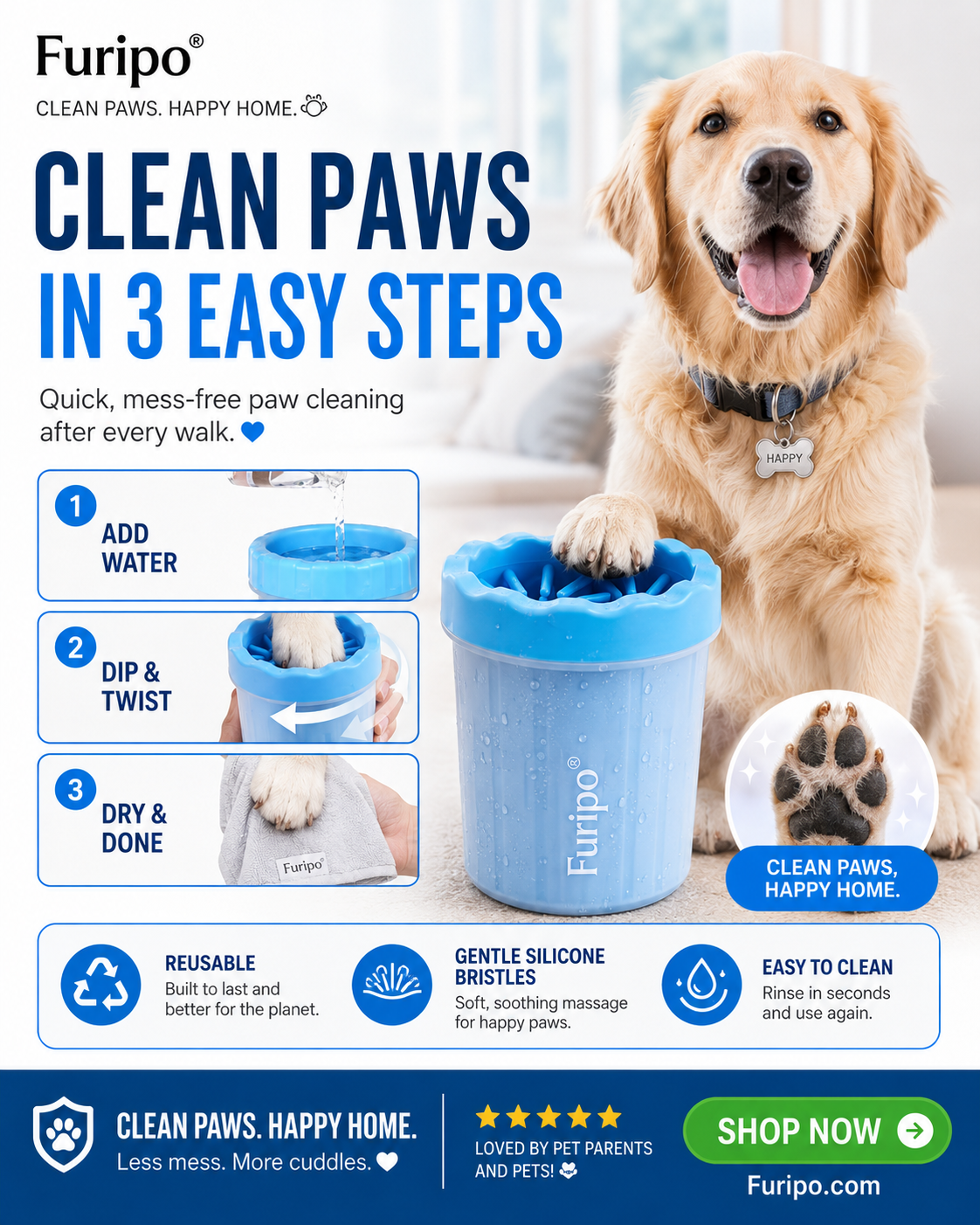 Mud-Free Paw Cleaner Kit