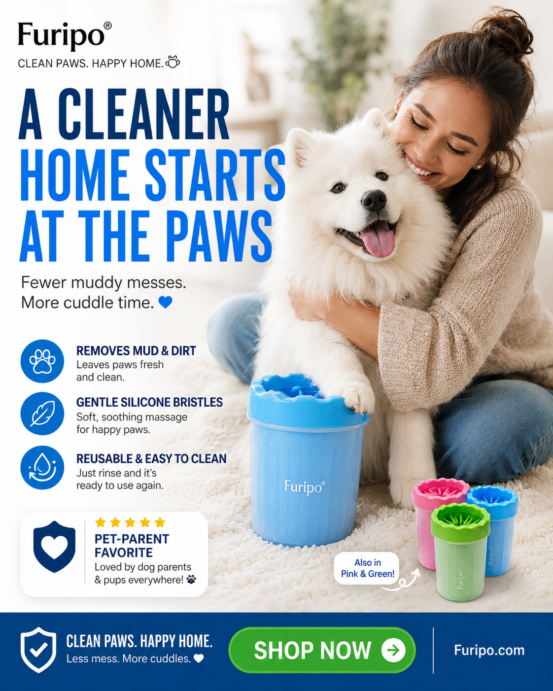 Mud-Free Paw Cleaner Kit