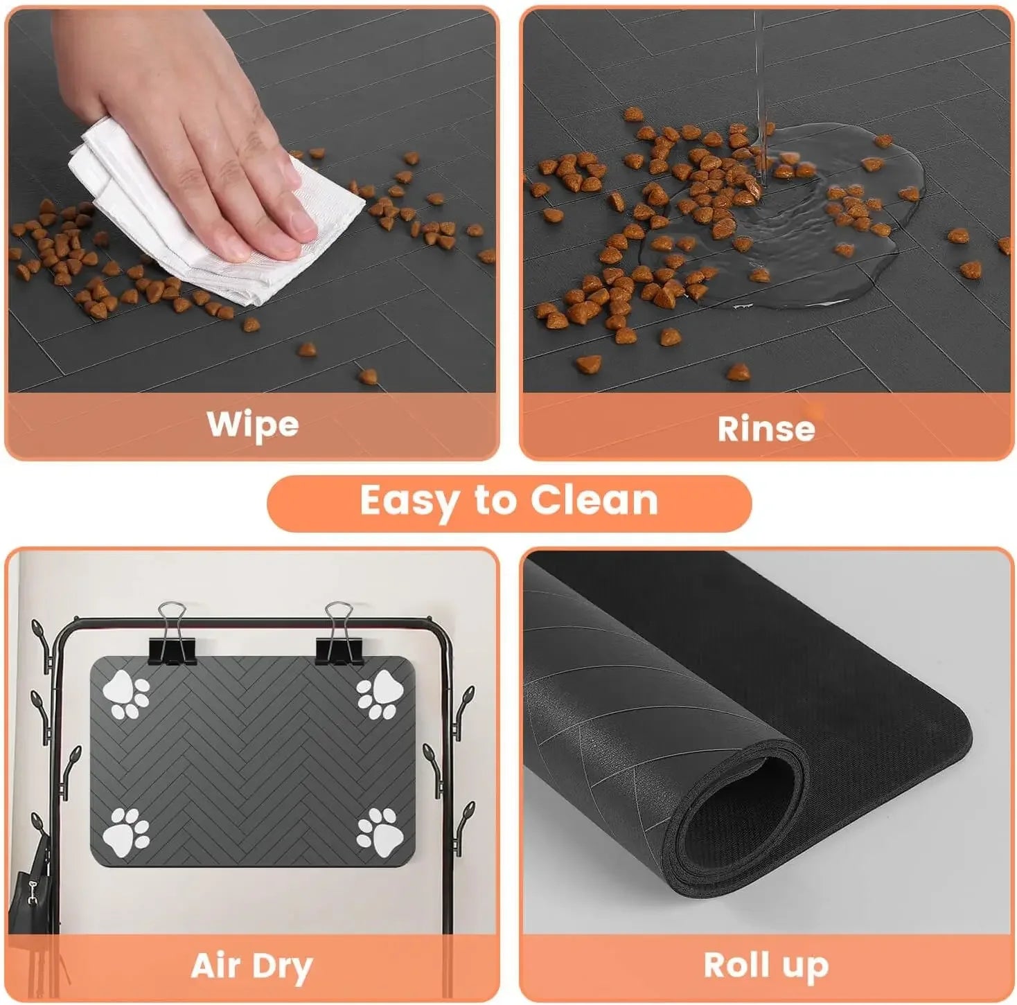 Pet Feeding Mat – Waterproof Anti-Slip Placemat for Dogs & Cats (S/M/L)