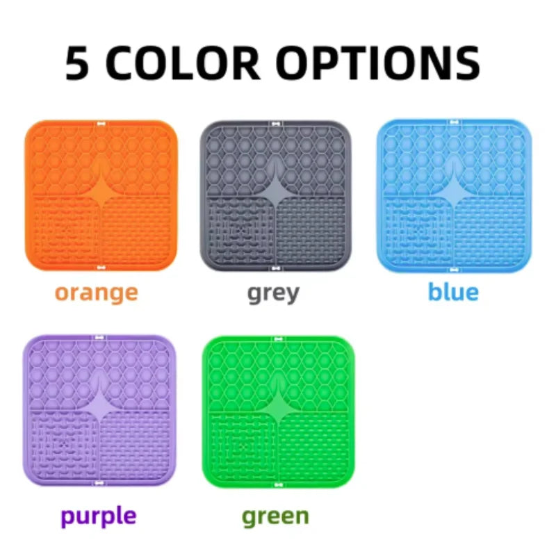 Dog Lick Mat – Slow Feeder Silicone Suction Pad for Anxiety Relief & Bath Distraction