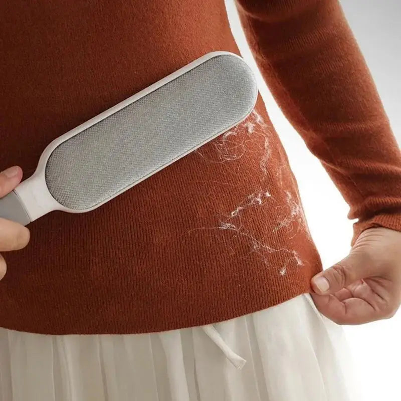 Double-Sided Pet Hair Remover Brush — Reusable Lint Roller for Clothes & Furniture