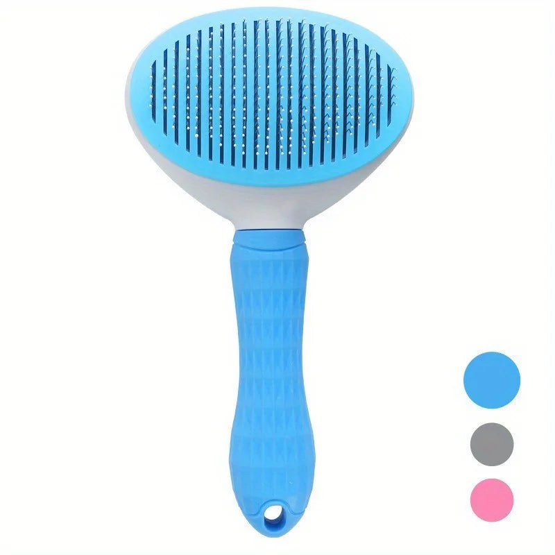 Self-Cleaning Slicker Brush — One-Click Pet Hair Removal Comb for Dogs & Cats