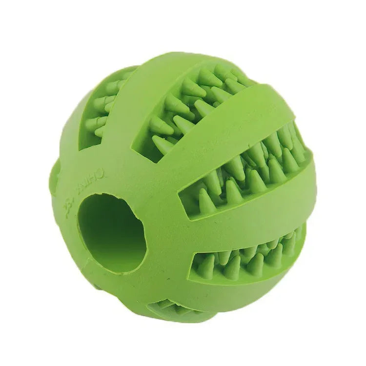 Dog Chew Toy Ball – Non-Toxic Rubber Treat Dispenser for Dental Health & IQ Training