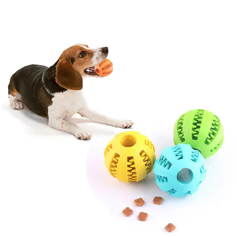 Dog Chew Toy Ball – Non-Toxic Rubber Treat Dispenser for Dental Health & IQ Training