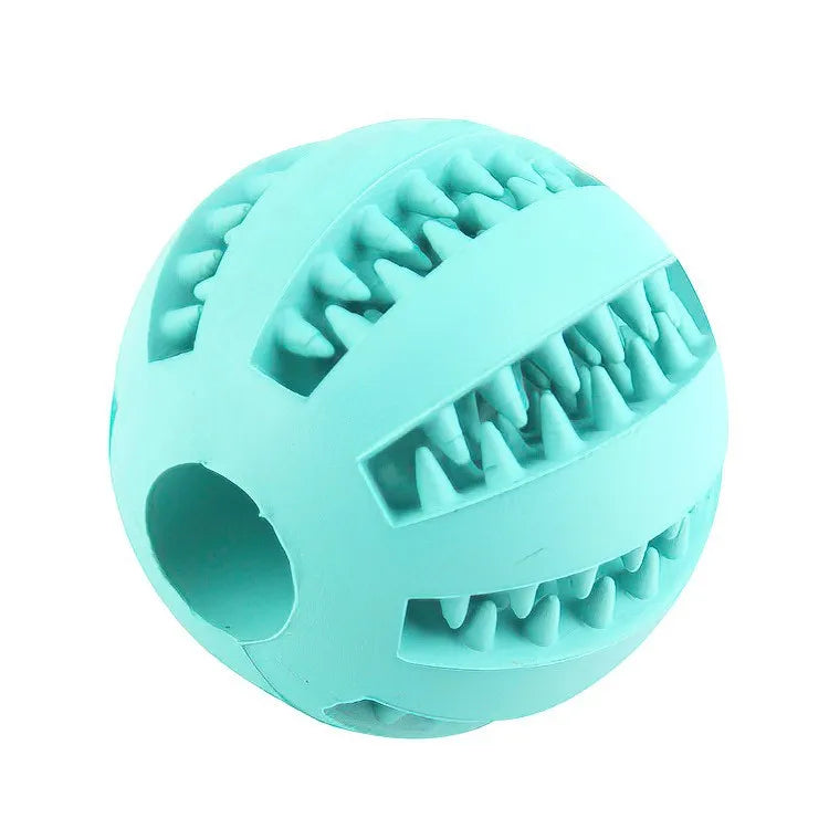 Dog Chew Toy Ball – Non-Toxic Rubber Treat Dispenser for Dental Health & IQ Training