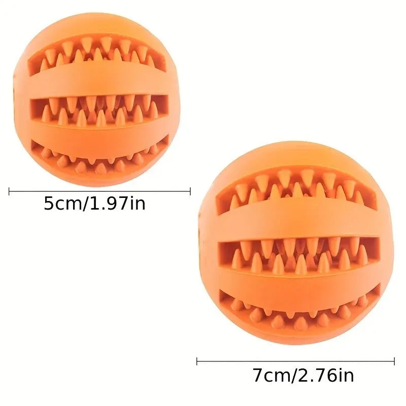 Dog Chew Toy Ball – Non-Toxic Rubber Treat Dispenser for Dental Health & IQ Training