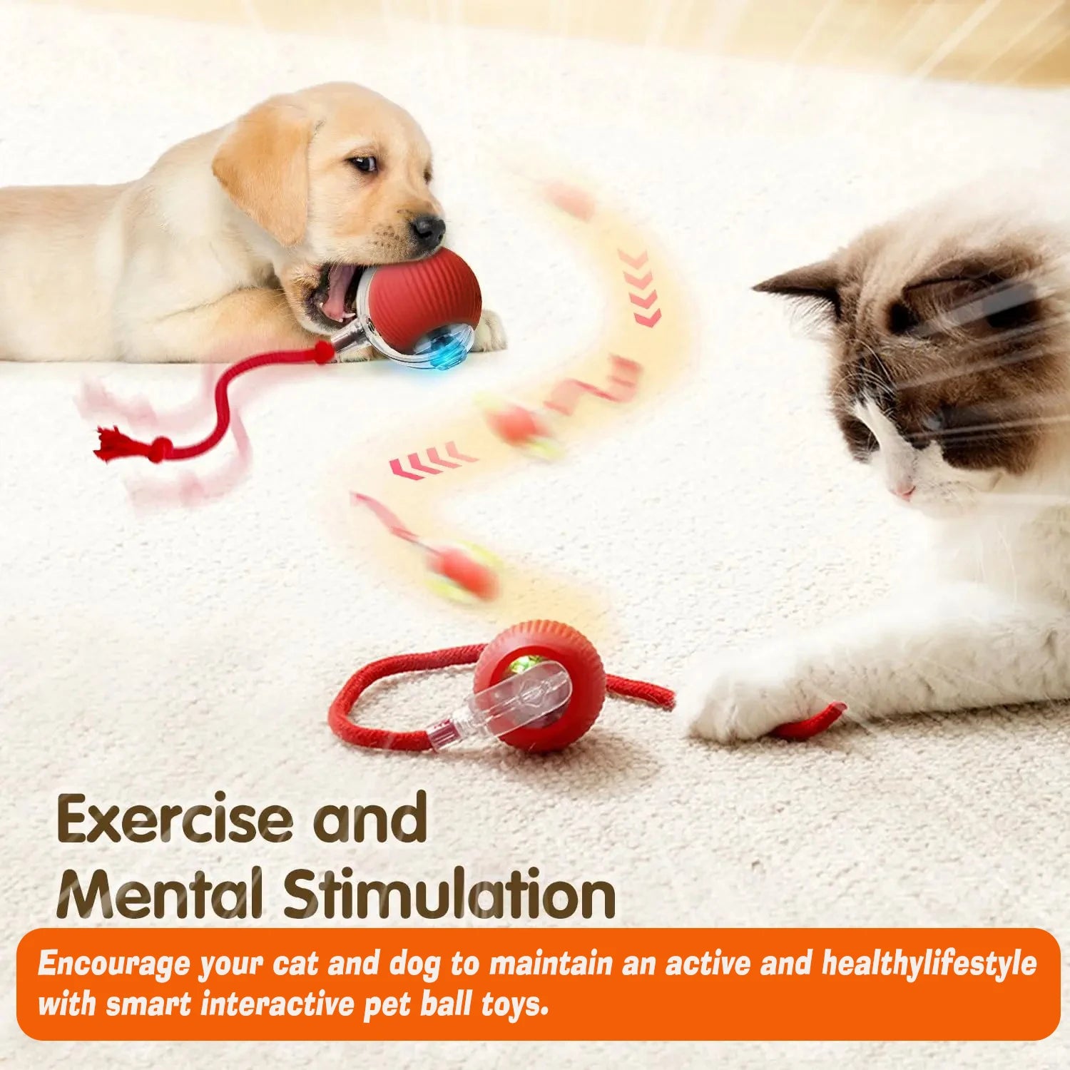 Automatic Rolling Dog Ball Toy — Rechargeable Smart Interactive Puppy Toy