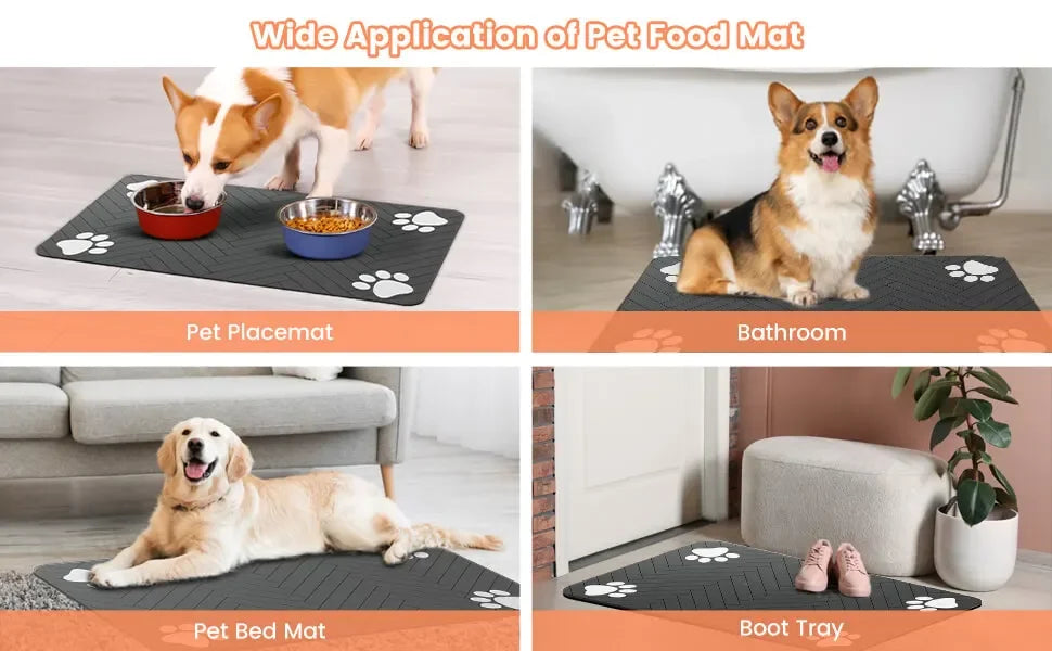 Pet Feeding Mat – Waterproof Anti-Slip Placemat for Dogs & Cats (S/M/L)
