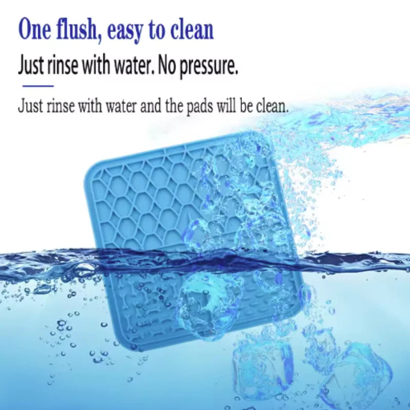 Dog Lick Mat – Slow Feeder Silicone Suction Pad for Anxiety Relief & Bath Distraction