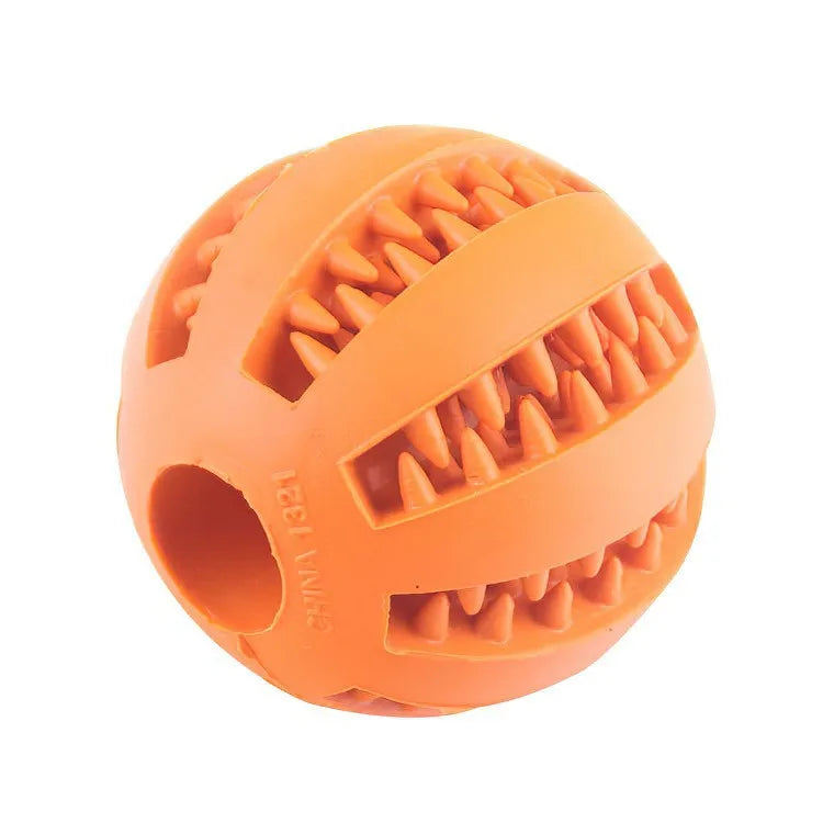 Dog Chew Toy Ball – Non-Toxic Rubber Treat Dispenser for Dental Health & IQ Training