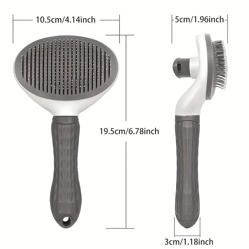 Self-Cleaning Slicker Brush — One-Click Pet Hair Removal Comb for Dogs & Cats