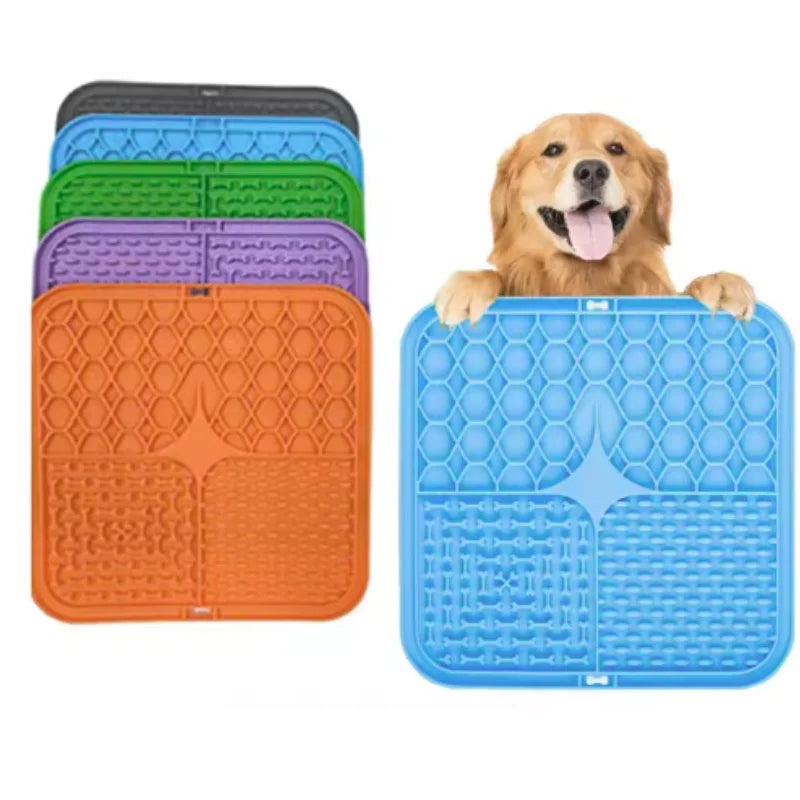 Dog Lick Mat – Slow Feeder Silicone Suction Pad for Anxiety Relief & Bath Distraction