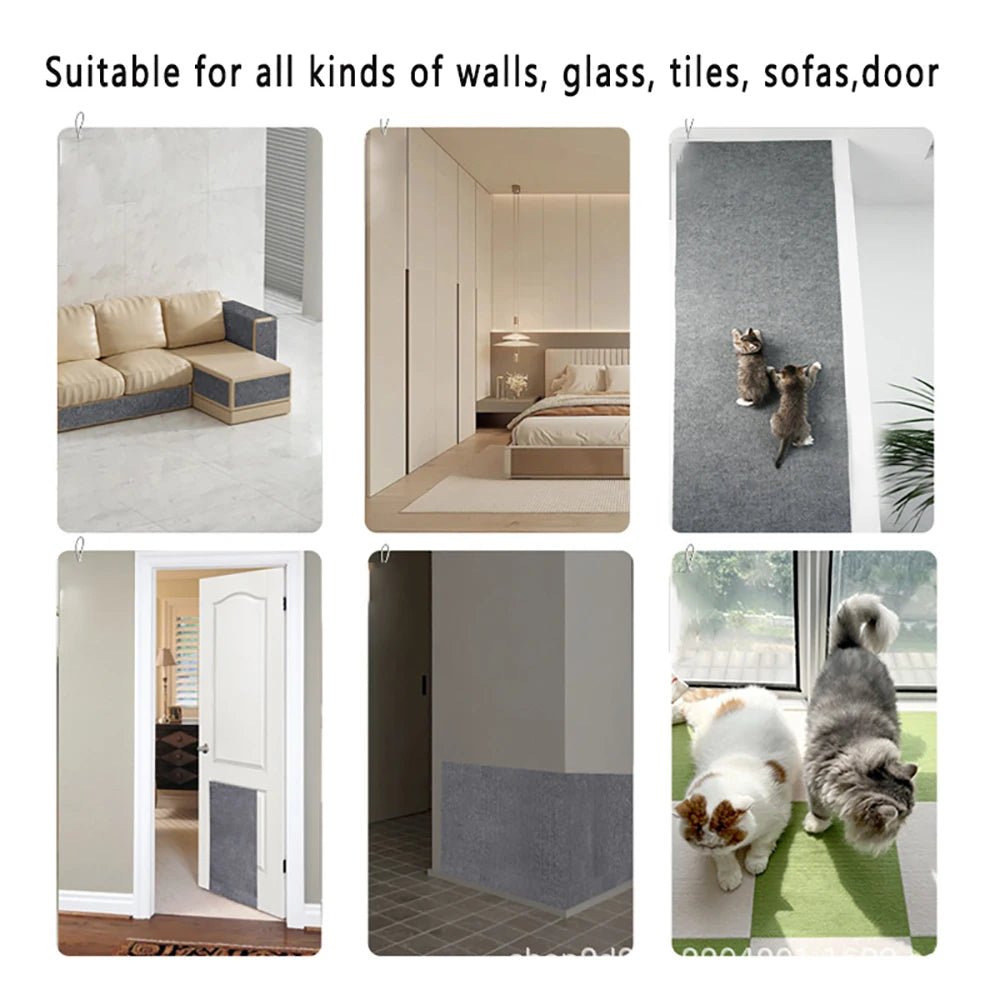 Self-Adhesive Cat Scratch Mat – Trimmable Sofa & Furniture Protector (8 Colors)