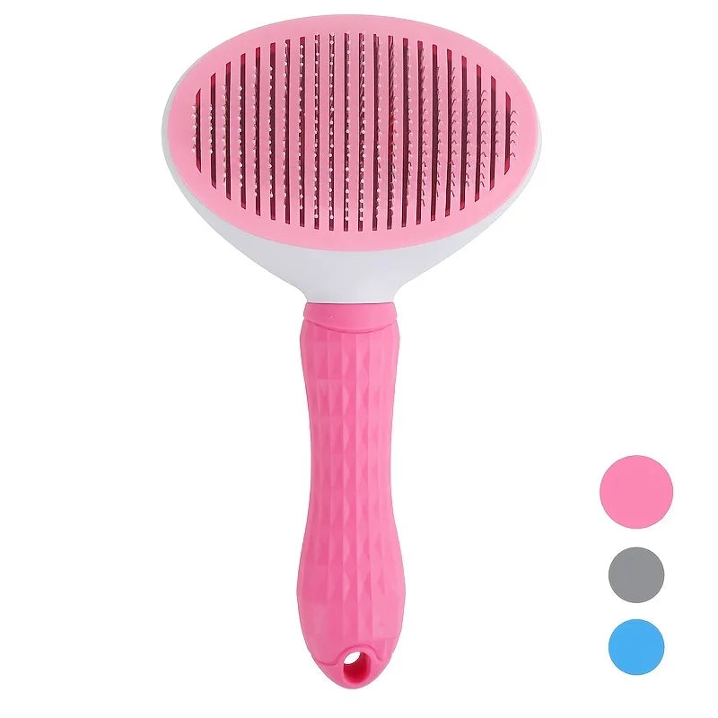 Self-Cleaning Slicker Brush — One-Click Pet Hair Removal Comb for Dogs & Cats