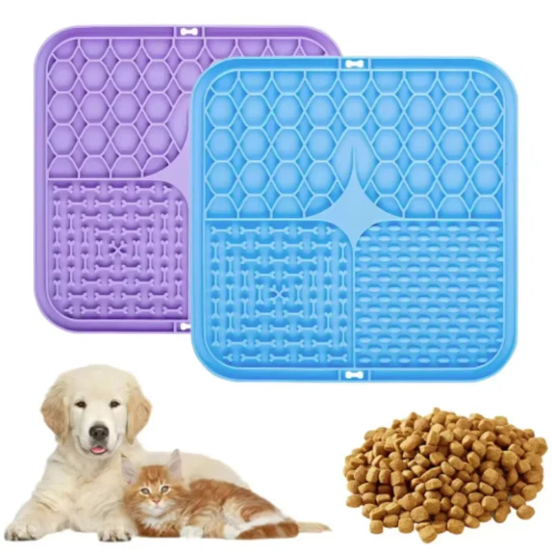 Dog Lick Mat – Slow Feeder Silicone Suction Pad for Anxiety Relief & Bath Distraction