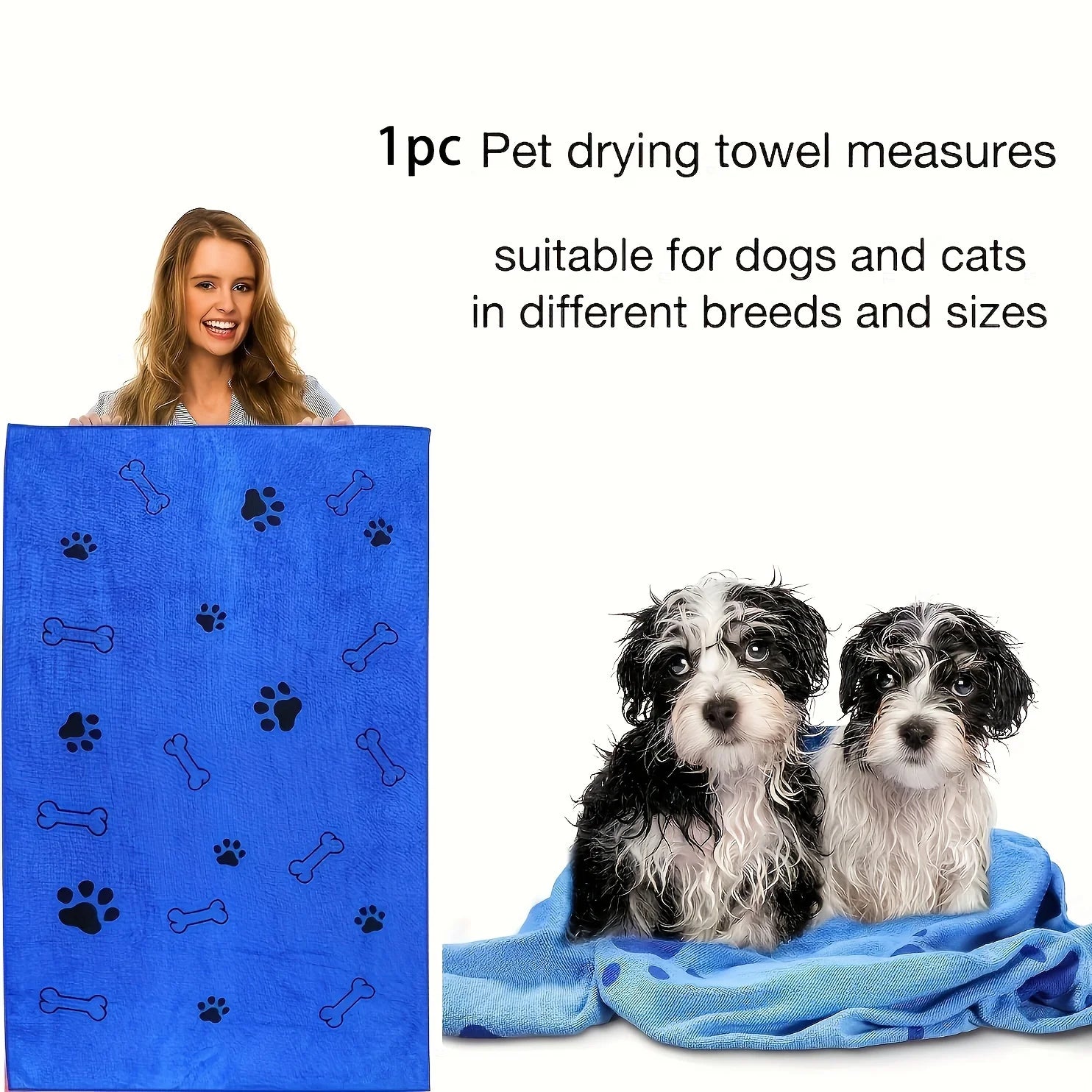 Furipo Quick-Dry Microfiber Paw Towels | Super Absorbent Dog Drying Towel (2-Pack)
